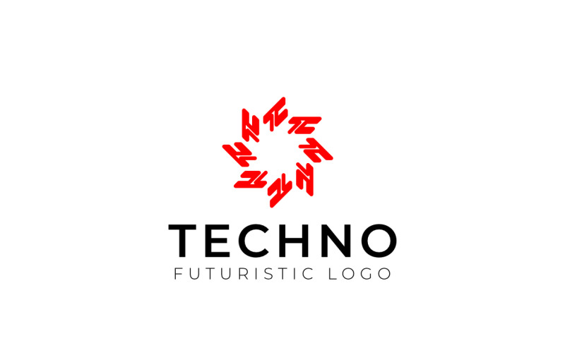 Dynamic Pixel Red Simple Logo Logo Template