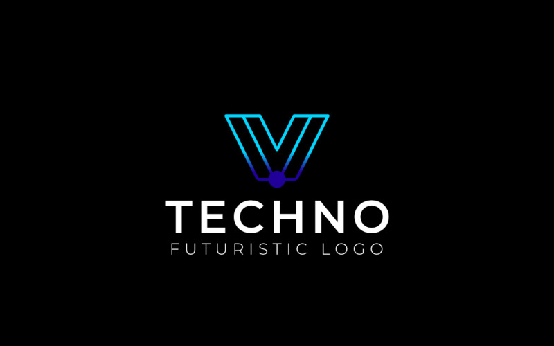 Dynamic V Dot Gradient Logo Logo Template