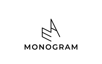 EA Monogram Line Letter Logo