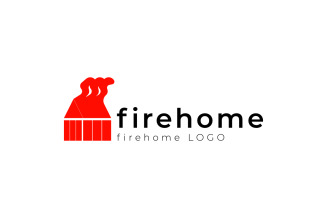 Fire Home Flat Object Logo