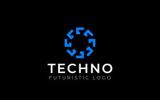 Flat Spiral Tech Rotation Logo