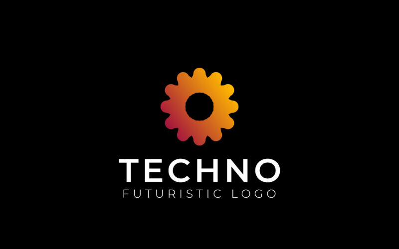 Flower Gear Connect Tech Logo Logo Template