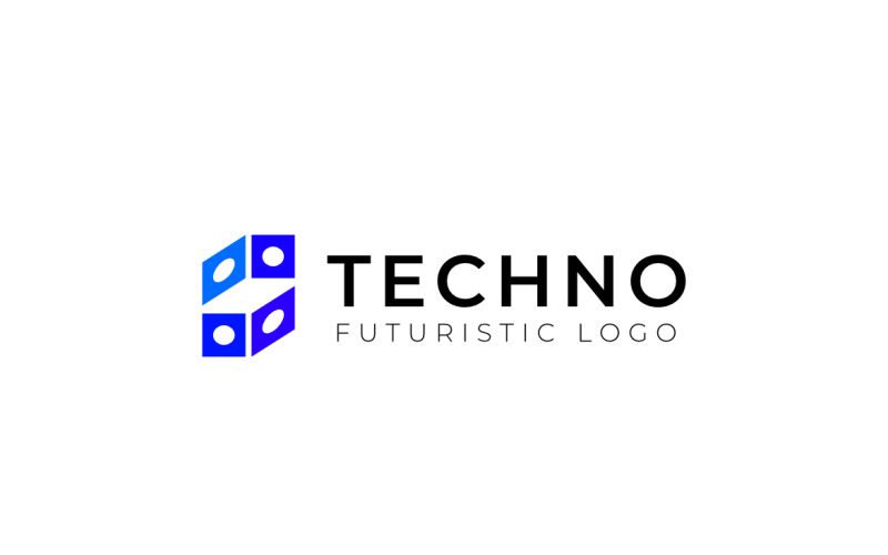 Negative Square Cube Dot Logo Logo Template
