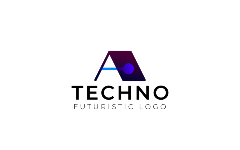 A Connect Dot Connected Techno Logo Logo Template
