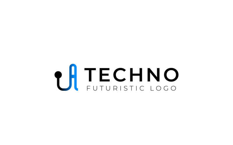 A Dot TECH Gradient Techno Logo Logo Template