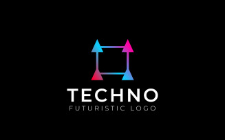 Arrow Line Techno Gradient Logo
