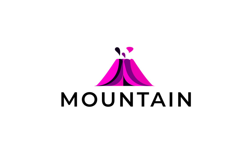 Art Mountain Flat Purple Logo Logo Template