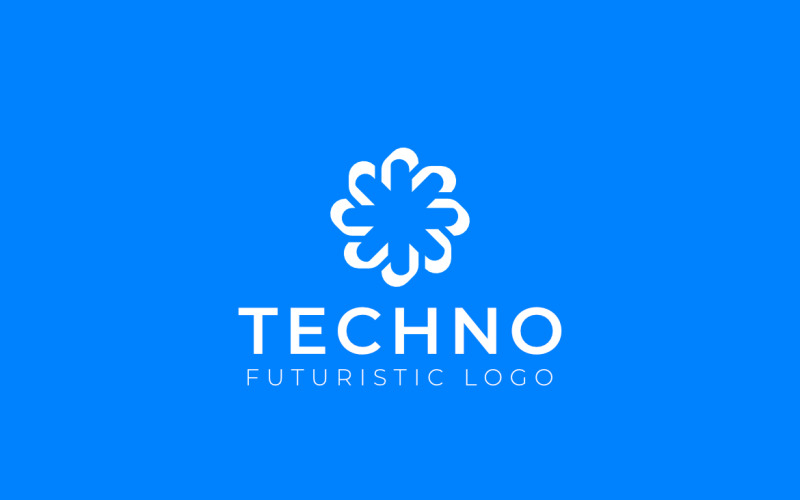 Blue Flat Abstract Dynamic Logo Logo Template