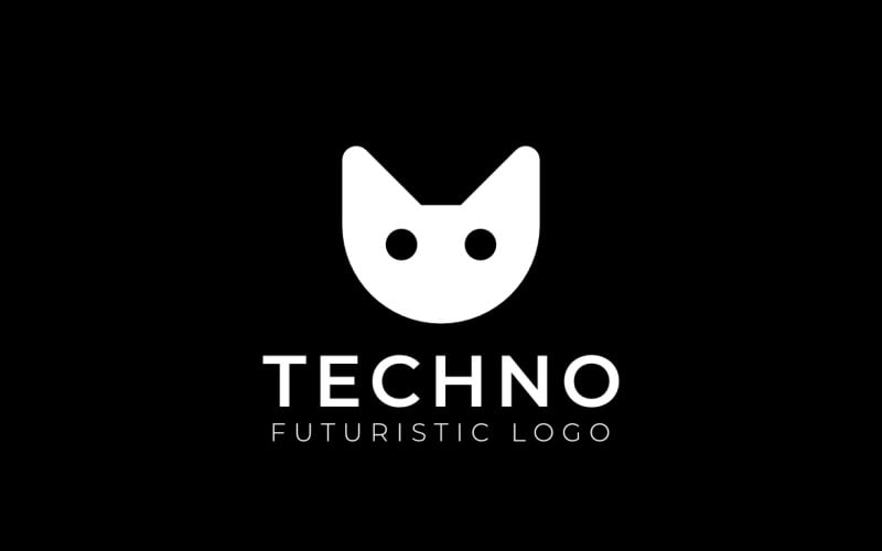 Cat Flat Silhoutte Animal Logo Logo Template