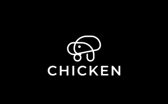Chicken Line Food Animal Logo