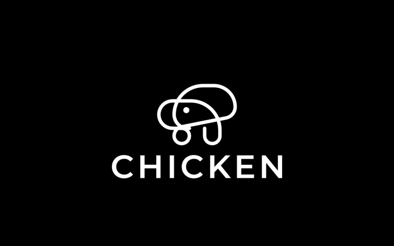 Chicken Line Food Animal Logo Logo Template