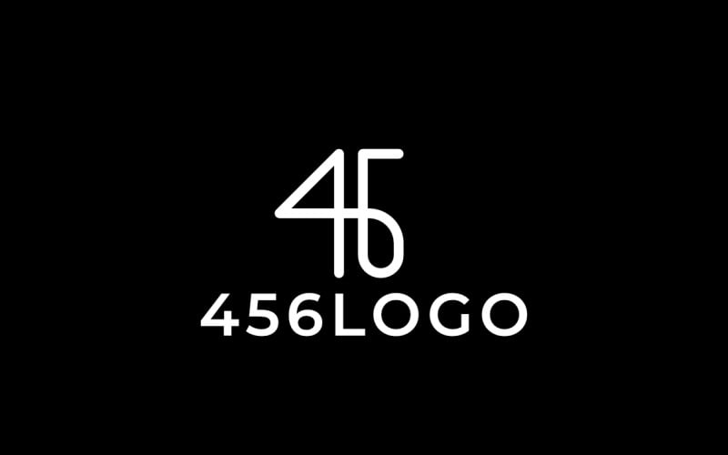 456 Monogram Number Flat Logo Logo Template