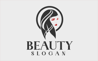 Beauty Girl Face Logo Design