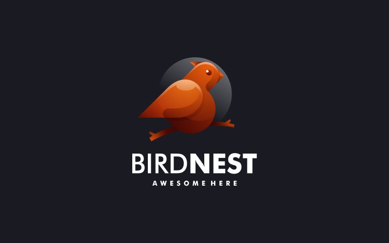 Bird Nest Gradient Logo Style Logo Template