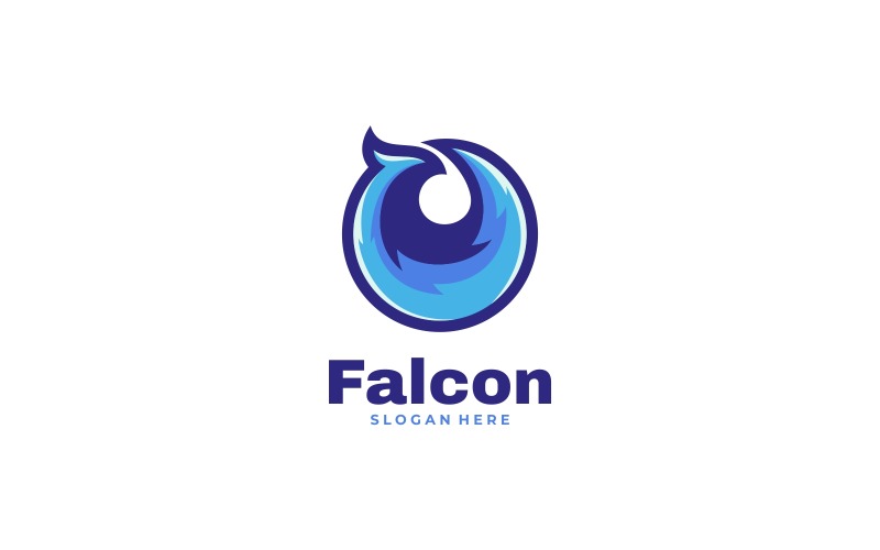 Circle Falcon Simple Mascot Logo Logo Template