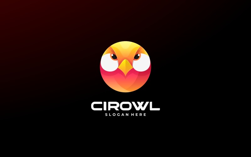 Circle Owl Gradient Logo Style Logo Template