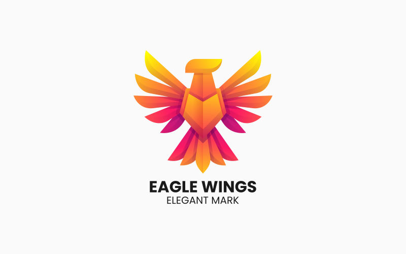 Eagle Wings Gradient Logo Design Logo Template
