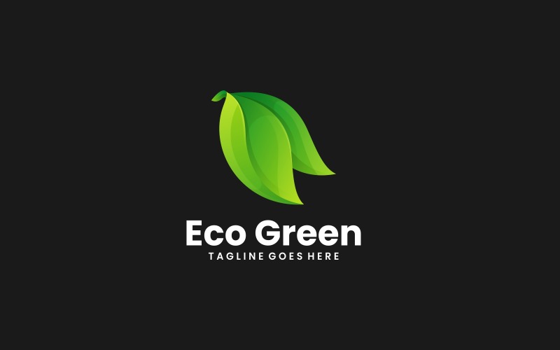 Eco Green Gradient Logo Style Logo Template