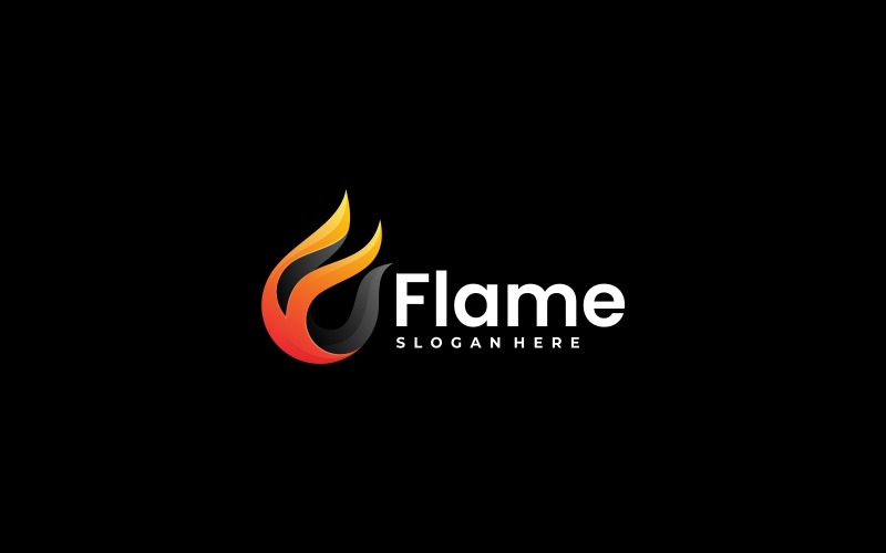 Flame Gradient Logo Design Logo Template