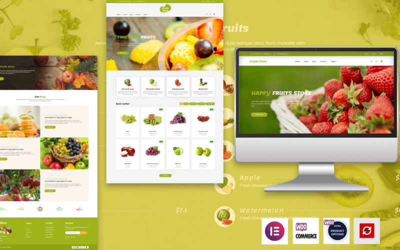 Fruits Store - The Elementor Fruits WordPress theme WordPress Theme