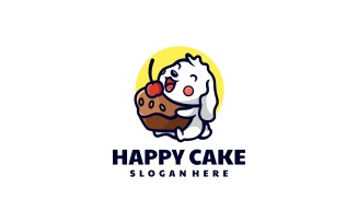 Happy Puppy Simple Mascot Logo