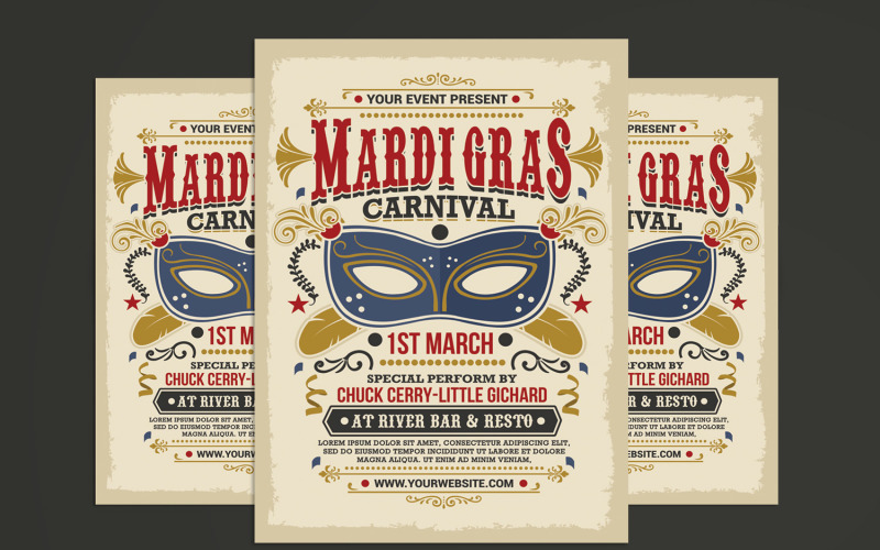 Mardi Gras Carnival Flyer Corporate Identity