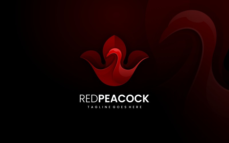 Red Peacock Gradient Logo Logo Template