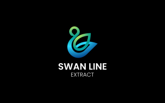 Swan Line Gradient Logo Style