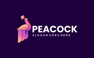 Vector Peacock Gradient Logo Style