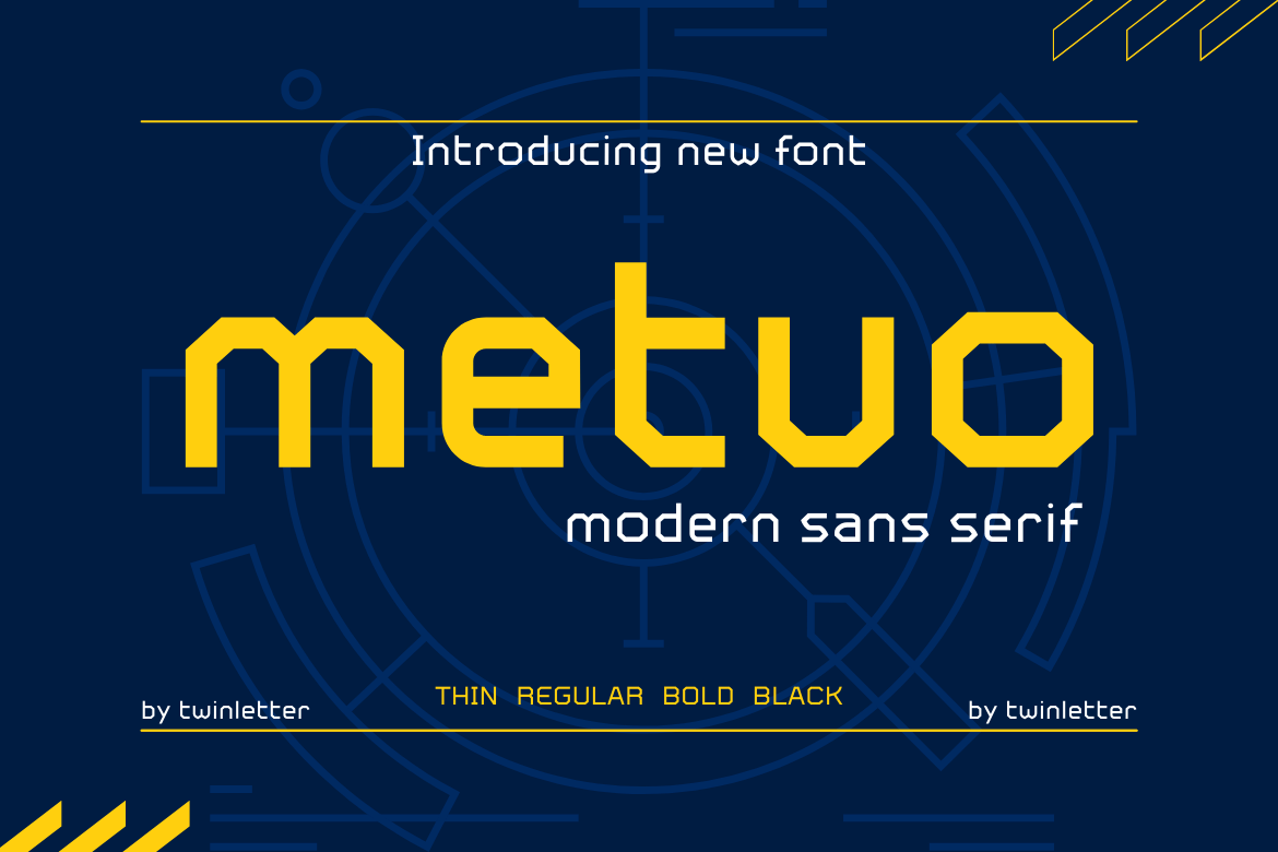 Metuo is a modern font available in four weights