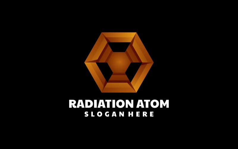 Atom Radiation Gradient Logo Logo Template