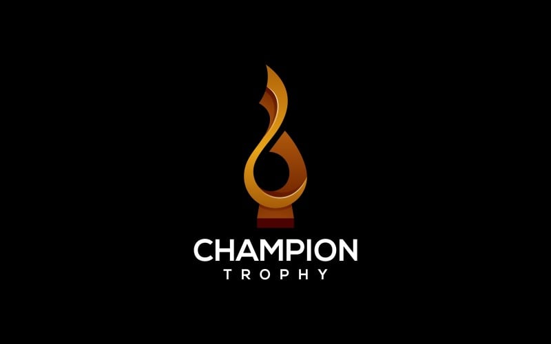 Champion Trophy Gradient Logo Logo Template