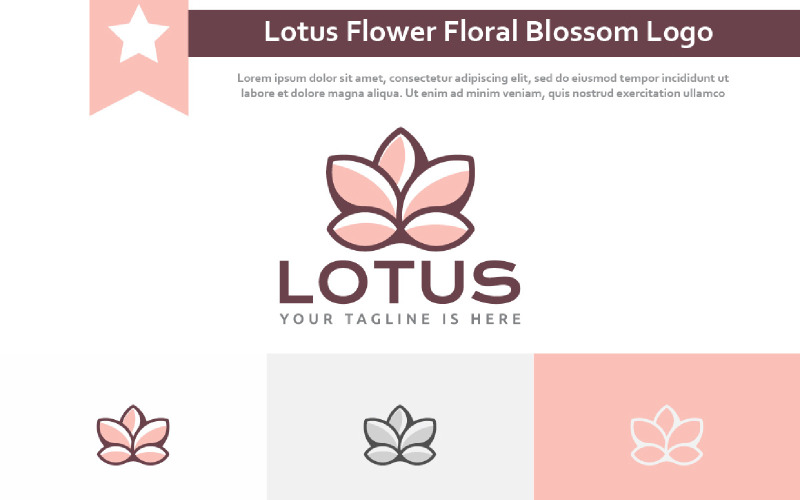 Elegant Beauty Lotus Flower Floral Blossom Abstract Logo Logo Template