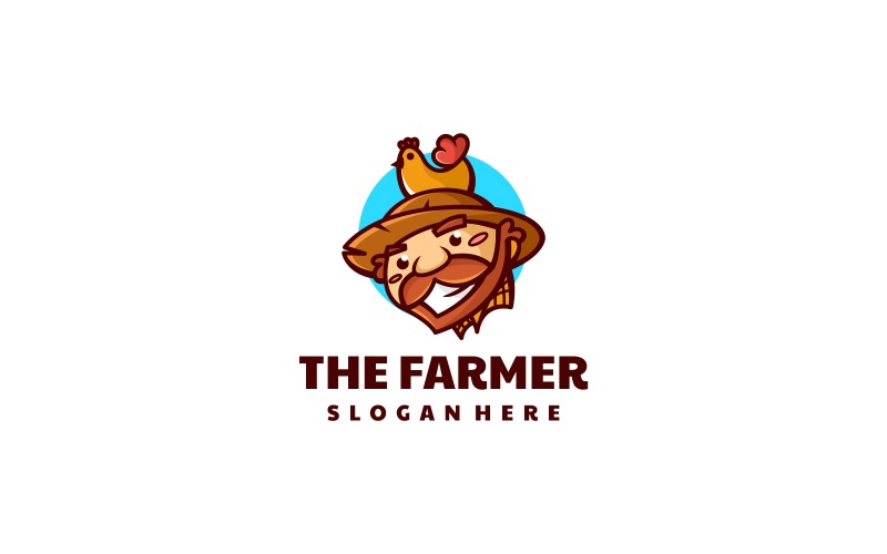 Farmer Mascot Cartoon Logo Logo Template