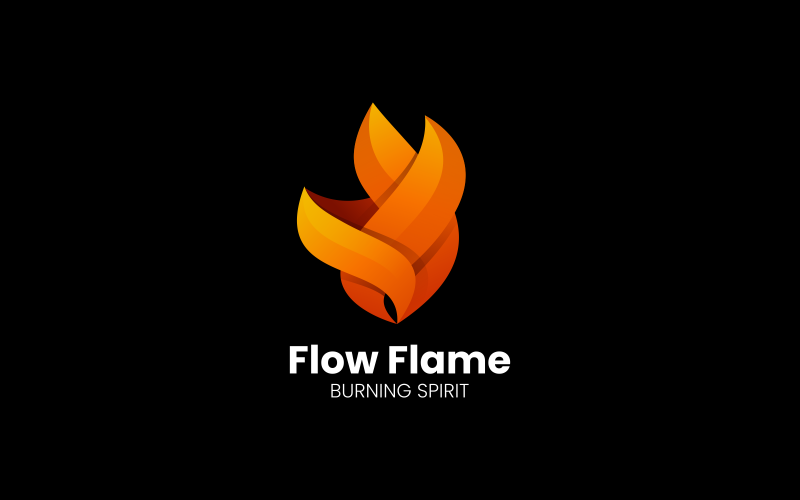 Flow Flame Gradient Logo Style Logo Template