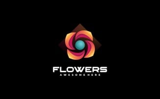 Flowers Gradient Colorful Logo