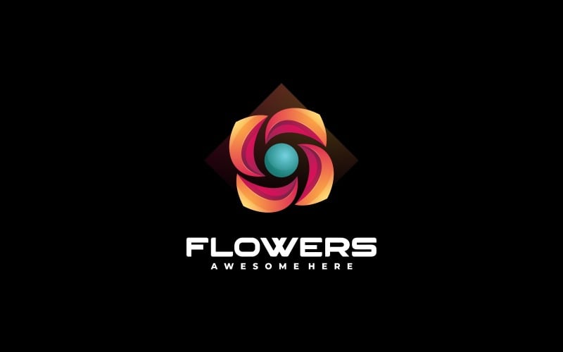 Flowers Gradient Colorful Logo Logo Template