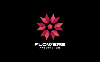 Flowers Gradient Logo Template