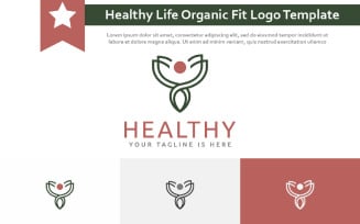 Healthy Life Natural Organic Abstract People Fit Logo Template