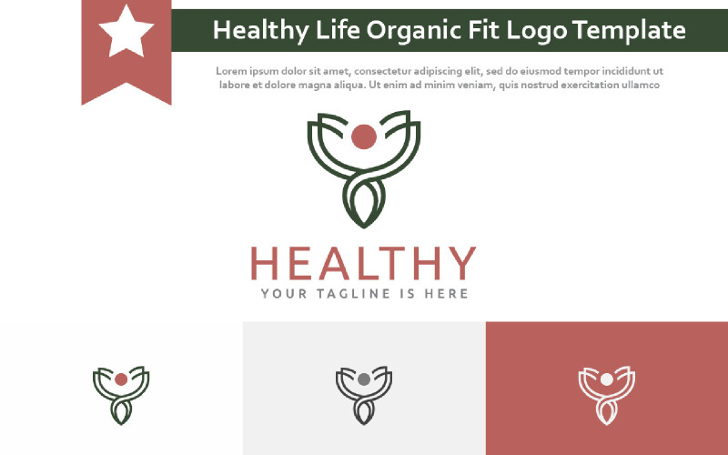 Healthy Life Natural Organic Abstract People Fit Logo Template