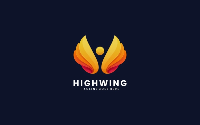 High Wing Gradient Logo Style Logo Template