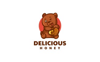 Honey Bear Simple Mascot Logo