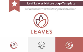 Leaf Leaves Circle Line Abstract Nature Logo Template