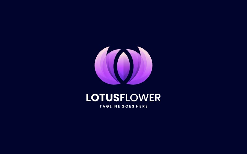 Lotus Flower Gradient Logo Style Logo Template