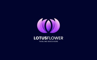 Lotus Flower Gradient Logo Style