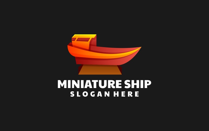 Miniature Ship Gradient Logo Logo Template