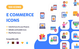 100 Online Shopping Icons