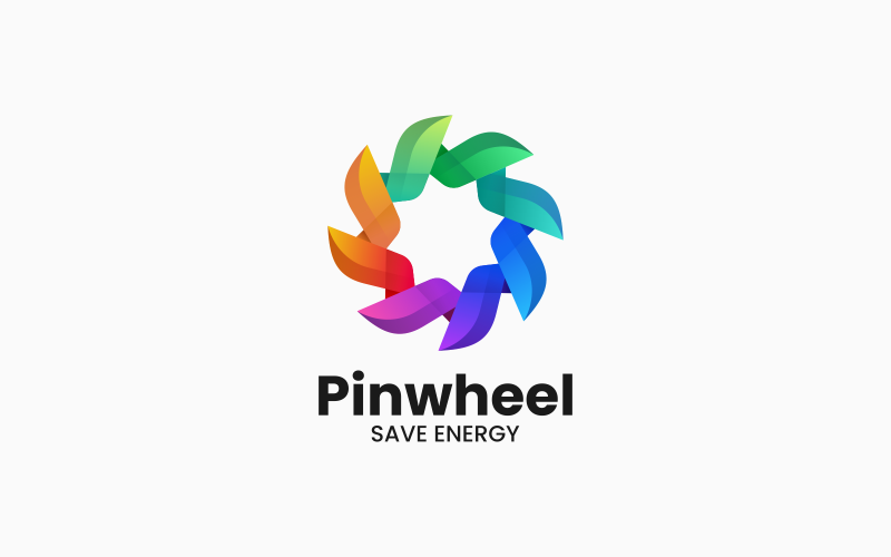 Pinwheel Gradient Colorful Logo Logo Template