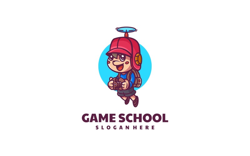 School Boy Cartoon Logo Style Logo Template