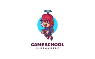 School Boy Cartoon Logo Style